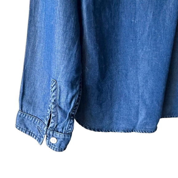 Marine Layer Chambray Button Front Shirt Blue Casual Everyday Top Size S - Picture 4 of 7